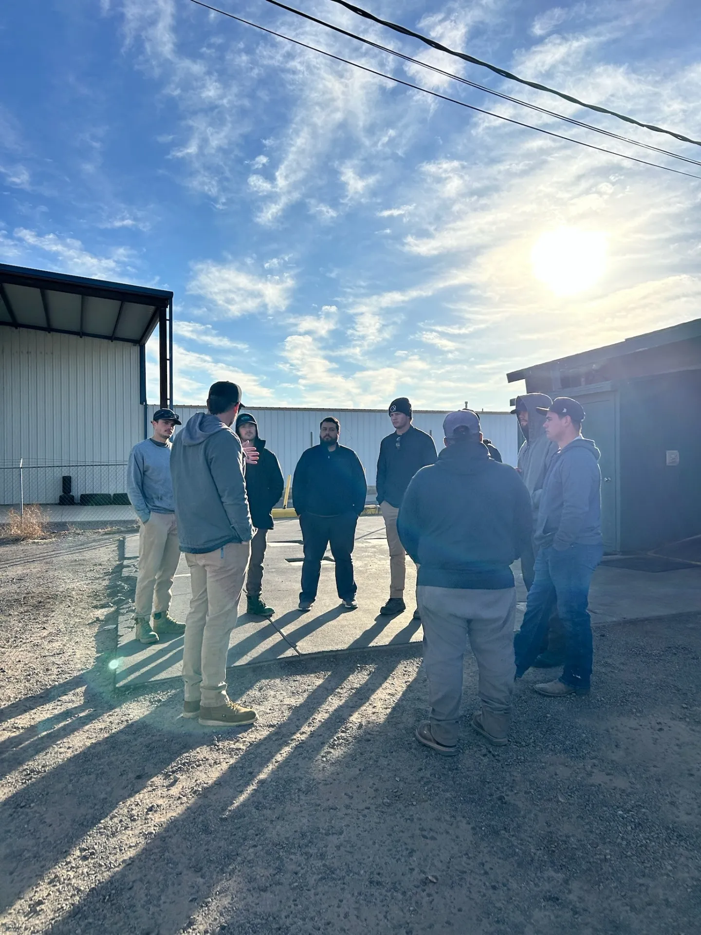 Hydra crew briefing real estate professionals on a WDIR walkthrough